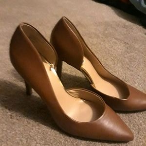 Brown leather heels